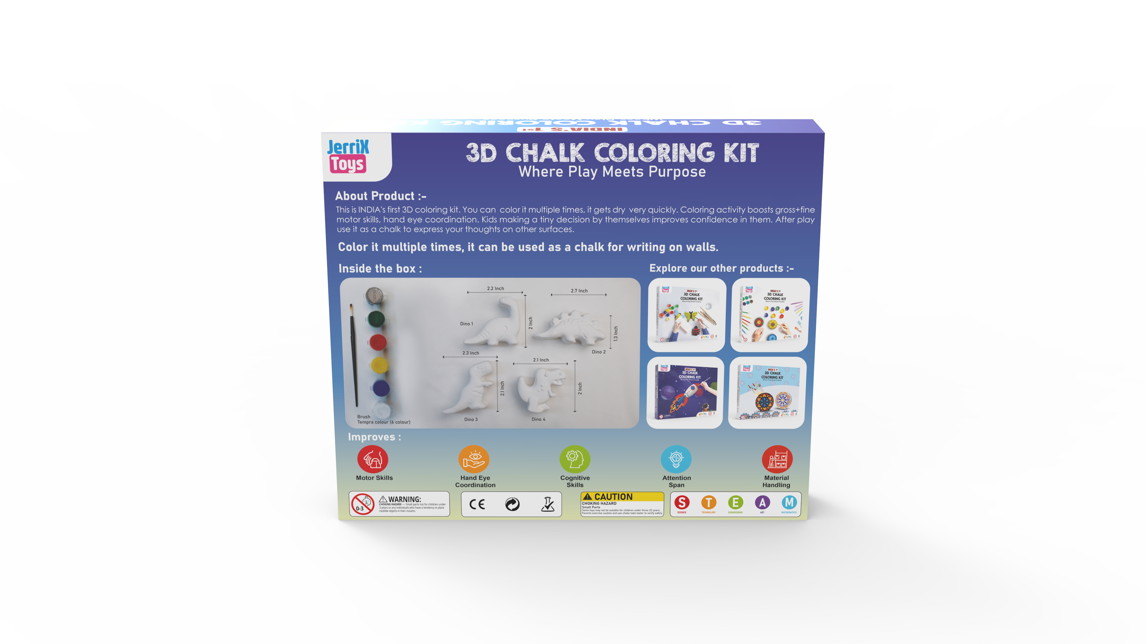 Dino | 3+ years | DIY STEAM 3D Coloring kit