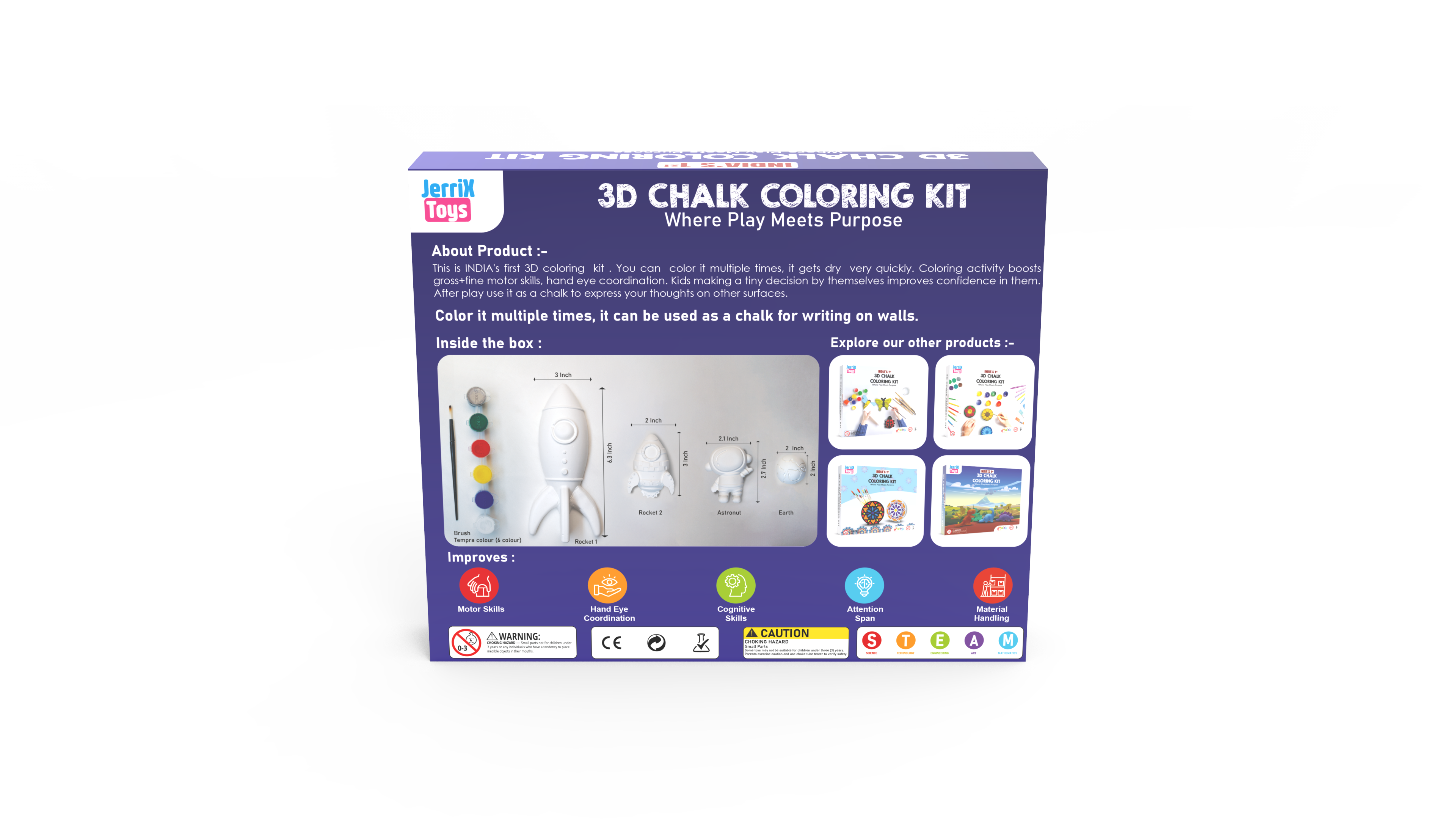 Rocket | 3+ years | DIY STEAM 3D Coloring kit