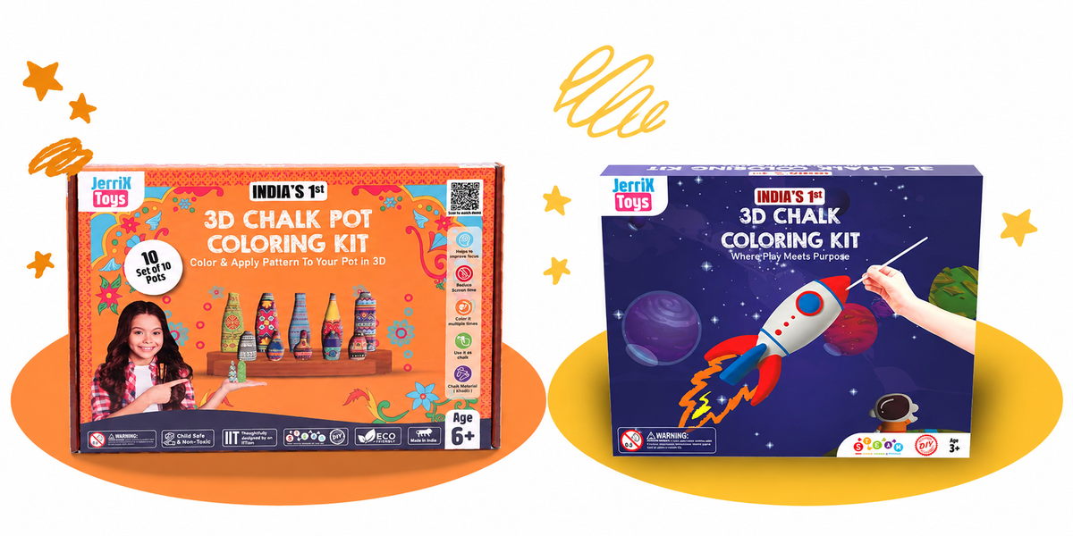 Pot + Rocket  3D Coloring Kits