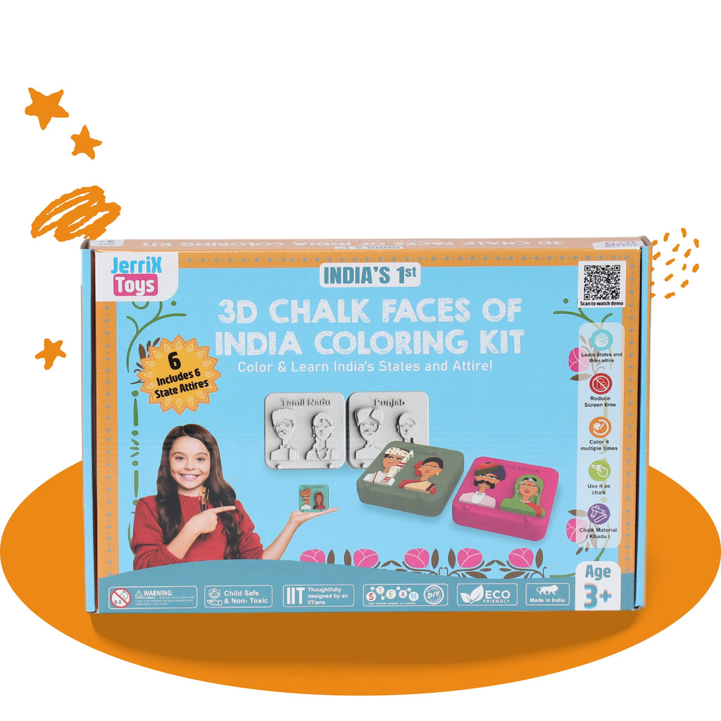 Faces Of India | 3+ years | DIY STEAM 3D Coloring kit