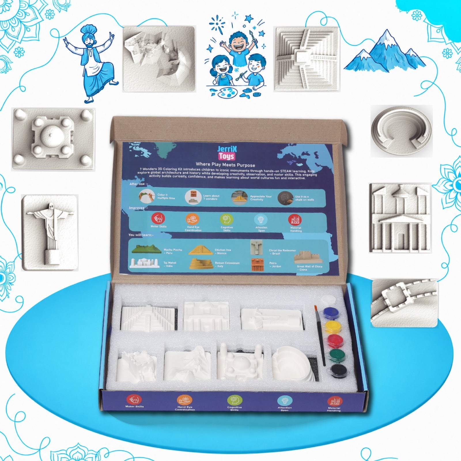 7 Wonders | 3+ years | DIY STEAM 3D Coloring kit