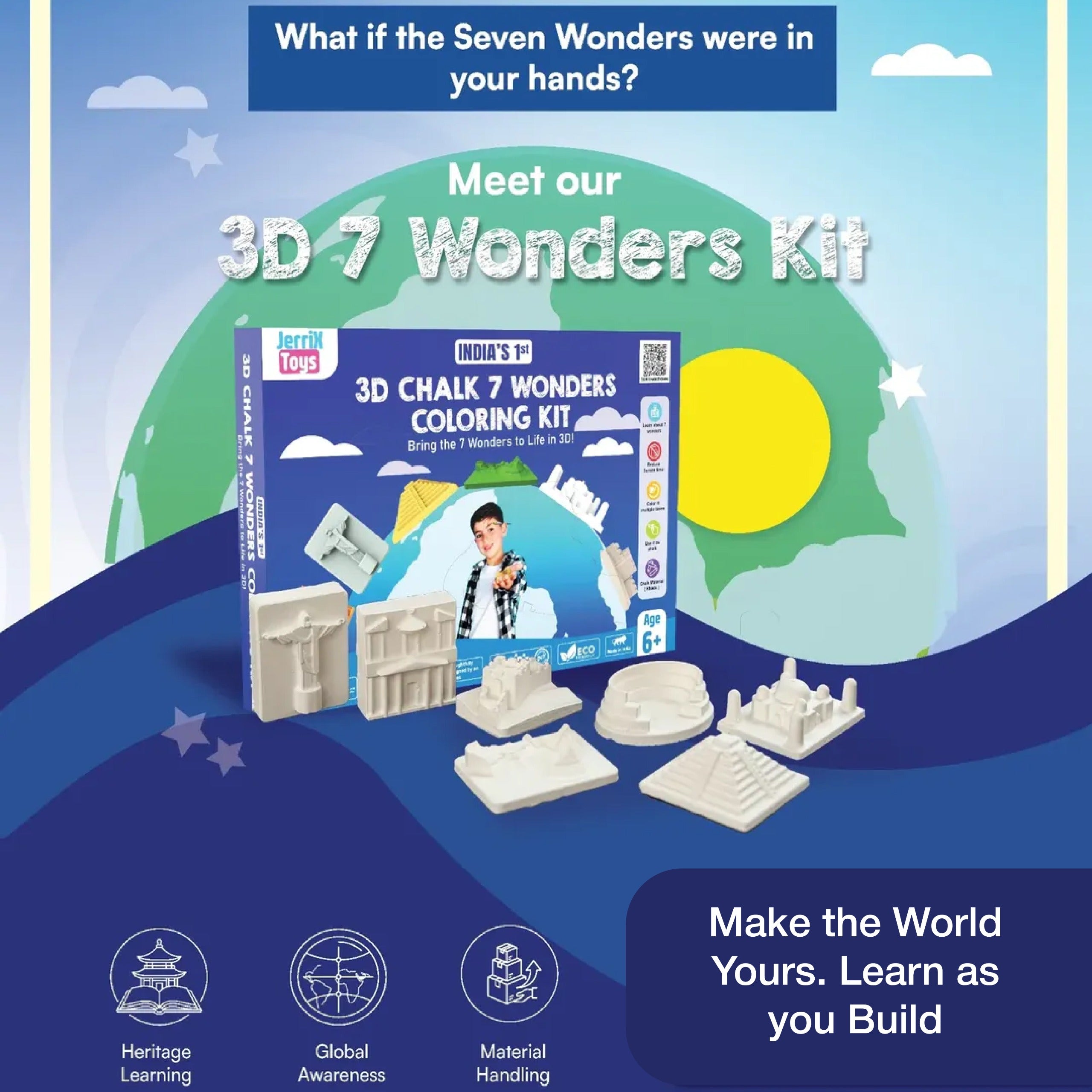 7 Wonders | 3+ years | DIY STEAM 3D Coloring kit